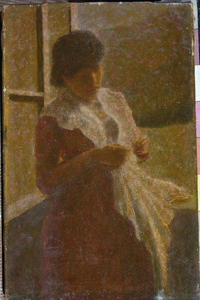 Ritratto di donna alla finestra (Ritratto di persona cara a Val di Scalve o Luisa Violini)