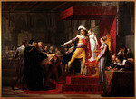 Gustavo Adolfo re di Svezia prima di partire per la guerra di religione riceve dall'assemblea degli stati generali giuramento di fedeltà alla propria figlia Cristina